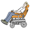 Mann im E-Rollstuhl