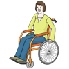 Frau im Rollsuhl